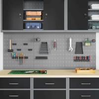 VidaXL Gereedschap wandpaneel 3 pcs grijs 150 x 1 x 60 cm - thumbnail