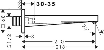 Hansgrohe Tecturis E baduitloop, chroom Hansgrohe Tecturis E baduitloop, chroom