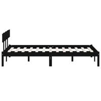 Bedframe massief grenenhout zwart 140x200 cm - thumbnail