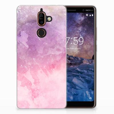 Smartphone hoesje Nokia 7 Plus Pink Purple Paint