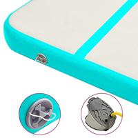 VidaXL Gymnastiekmat met pomp opblaasbaar 700x100x20 cm pvc groen - thumbnail