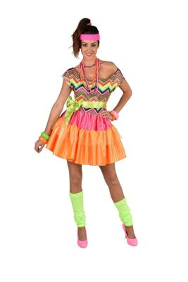 80&apos;s Neon Volangen jurk