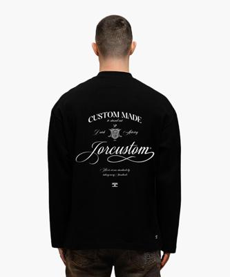 Jorcustom Handscript Longsleeve T-Shirt Heren Zwart - Maat S - Kleur: WitZwart | Soccerfanshop