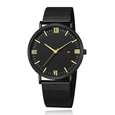LGT JWLS Herenhorloge met Zwarte Mesh Band - Goudkleurige Uuraanduiding