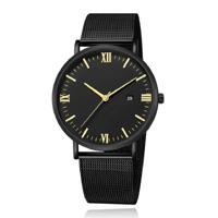 LGT JWLS Herenhorloge met Zwarte Mesh Band - Goudkleurige Uuraanduiding - thumbnail