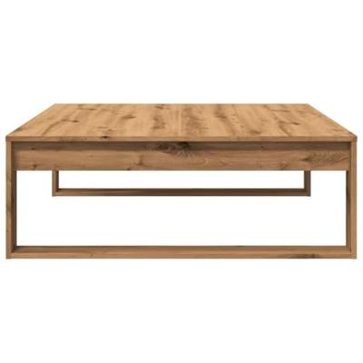 Salontafel 100x100x35 cm bewerkt hout artisanaal eikenkleurig