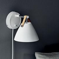 Wandlamp slaapkamer &apos;Strap 15&apos; wit GU10 metaal leer DFTP - thumbnail
