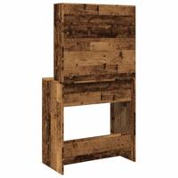 Kaptafel met LED-verlichting 74,5x40x141 cm oud houtkleurig - thumbnail
