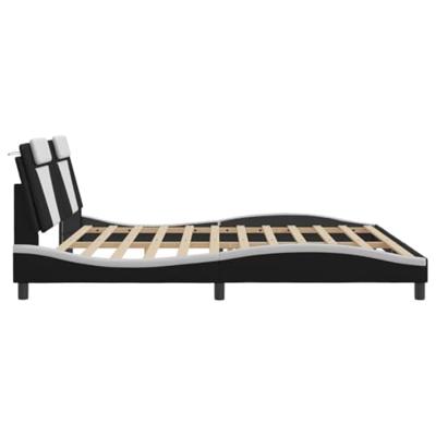 Bedframe "Viana" zonder matras kunstleer zwart en wit 200x200 cm