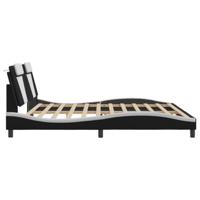 Bedframe "Viana" zonder matras kunstleer zwart en wit 200x200 cm - thumbnail