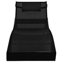 Ligbed met kussen poly rattan zwart - thumbnail