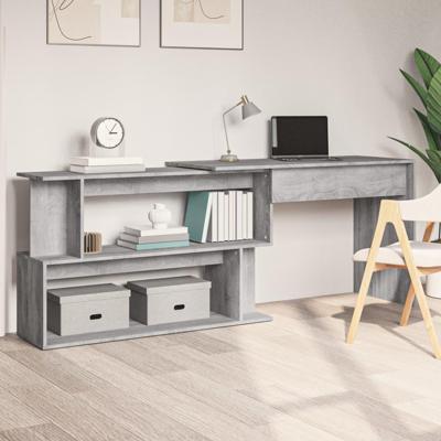 Hoekbureau 200x50x76 cm bewerkt hout grijs sonoma eiken