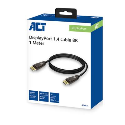 ACT 8K Displayport kabel M/M 1m - thumbnail