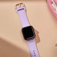 Soft siliconen bandje met gespsluiting - Lavendel - Geschikt voor Apple Watch 38mm / 40mm / 41mm / 42mm - thumbnail