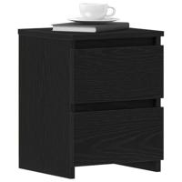 Nachtkastje met lade Zwart eiken 30 x 30 x 40 cm Bewerkt hout - thumbnail