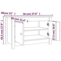 Schoenenkast 70x38x45,5 cm massief grenenhout honingbruin - thumbnail