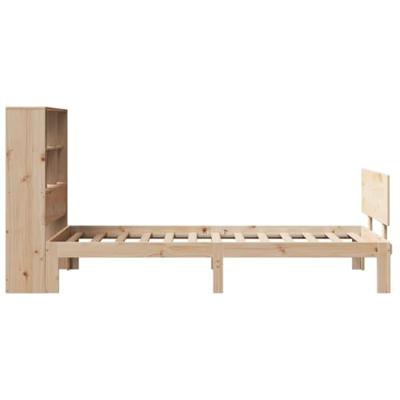 Bed met boekenkast zonder matras massief grenenhout 90x190 cm