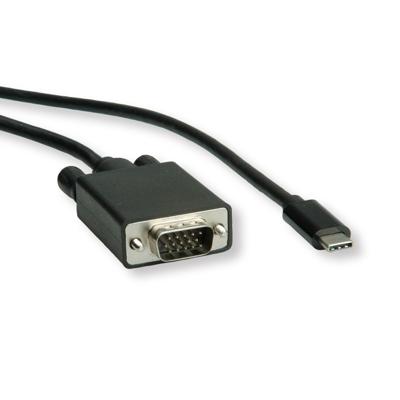 ROLINE USB type C - VGA adapterkabel, M/M, 1 m