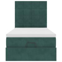 Ottoman bed met matrassen en LED's 80x200cm fluweel donkergroen - thumbnail