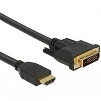 Delock 85651 HDMI-kabel HDMI / DVI Aansluitkabel HDMI-A-stekker, DVI-D 24+1-polige stekker 0.5 m Zwart Afgeschermd (drievoudig), Vergulde steekcontacten - thumbnail