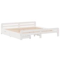 Bedframe zonder matras massief grenenhout wit 200x200 cm - thumbnail