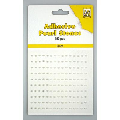 Nellie's Choice • adhesive pearls 150stuks/sheet 2mm 3 tones white