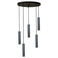 Masterlight HanglampRun 5-lichts gunmetal cilinders - 2382-05-66-50-5 - thumbnail