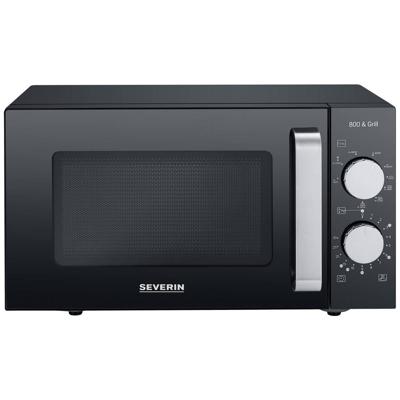 Severin MW 7762 Magnetron Zwart, RVS 800 W Grillfunctie