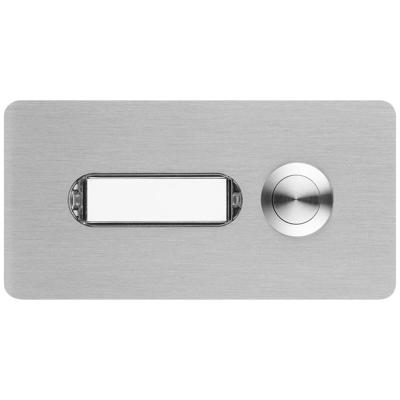 Grothe 55521 Belknop Met naambord Zwart, RVS V2A (geborsteld)