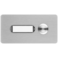 Grothe 55521 Belknop Met naambord Zwart, RVS V2A (geborsteld) - thumbnail