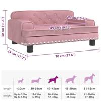 Hondenmand 70x45x30 cm fluweel roze - thumbnail