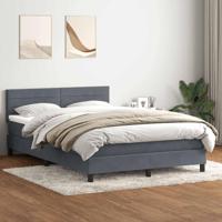 Boxspring met matras fluweel donkergrijs 160x220 cm - thumbnail