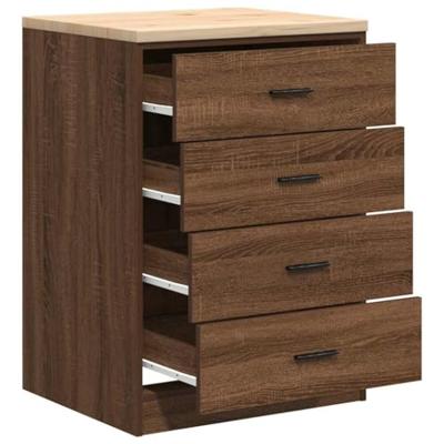 VidaXL Garagekast 60x51x85 cm massief grenenhout bruin eikenkleurig