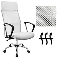 Monzana Bureaustoel - met - gaasnet - in - wit - thumbnail