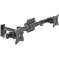 SpeaKa Professional SP-TVM-512 Monitor-wandbeugel Aantal monteerbare displays: 2 Display(s) 33,0 cm (13) - 68,6 cm (27) Zwart Draaibaar, Kantelbaar, Zwenkbaar - thumbnail