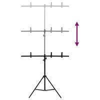 VidaXL Achtergrondstandaard t-vormig 91x60x(70-200) cm zwart - thumbnail