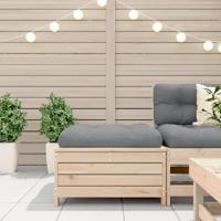 Tuinvoetenbank met kussen massief grenenhout - thumbnail