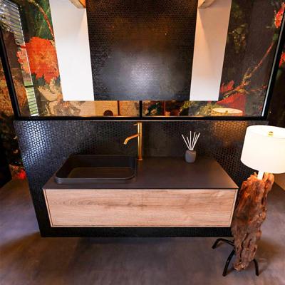 Badkamermeubelset Mondiaz Erin 120 cm met 1 Lade met RIDGE Wastafel Links Urban met 1 kraangat Greeploos Mat Washed Oak Badkamermeubelset Mondiaz Erin 120 cm met 1 Lade met RIDGE Wastafel Links Urban met 1 kraangat Greeploos Mat Washed Oak