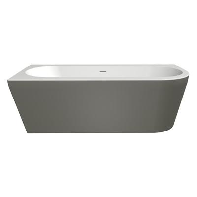 Half-vrijstaand bad Xenz Charley | 180x80 cm | Links | Incl.Badafvoer-Mat wit | Sleuf overloop | Acryl | Mat wit