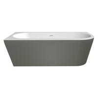 Half-vrijstaand bad Xenz Charley | 180x80 cm | Links | Incl.Badafvoer-Mat wit | Sleuf overloop | Acryl | Mat wit - thumbnail