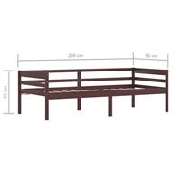 Bedframe massief grenenhout donkerbruin 90x200 cm - thumbnail