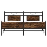 Bedframe zonder matras metaal gerookt eikenkleurig 160x200 cm - thumbnail