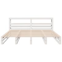 Bedframe zonder matras massief grenenhout wit 200x200 cm - thumbnail