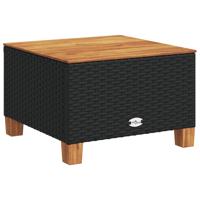 9-delige Loungeset met kussens poly rattan zwart - thumbnail