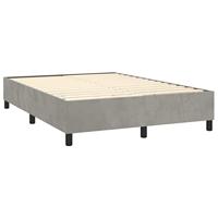Boxspring met matras en LED fluweel lichtgrijs 140x190 cm - thumbnail
