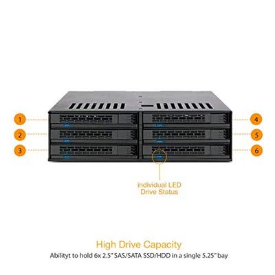 Icy Dock MB326SP-B 6x2,5 SATA hot swap Rack (1U) Zwart disk array Icy Dock MB326SP-B 6x2,5 SATA hot swap Rack (1U) Zwart disk array