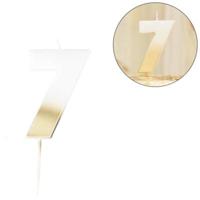 Ginger Ray kaars cijfer 7 ombre goudkleurig 8 cm | 20 stuks - thumbnail