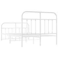 Bedframe met hoofd- en voeteneinde metaal wit 120x200 cm - thumbnail