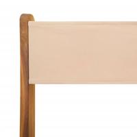 Tuinstoelen 8 st inklapbaar stof en massief hout beige - thumbnail