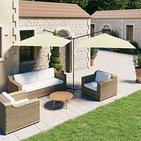 VidaXL Parasol dubbel met stalen paal 600x300 cm zandkleurig - thumbnail